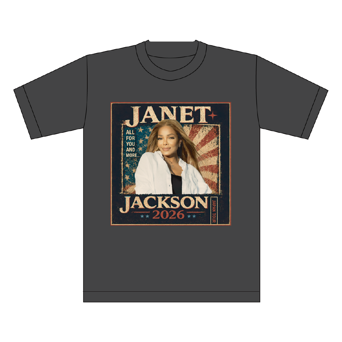 【受注販売】JANET JACKSON JAPAN 2026 日本限定ツアーTシャツ(グレー)