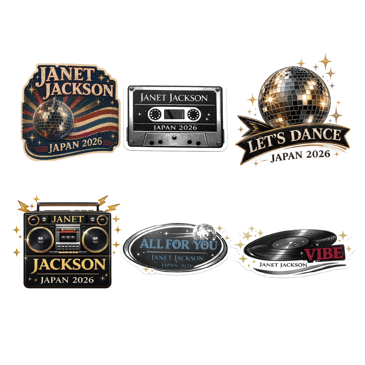 【受注販売】JANET JACKSON JAPAN 2026 日本限定ツアーステッカー(6枚)